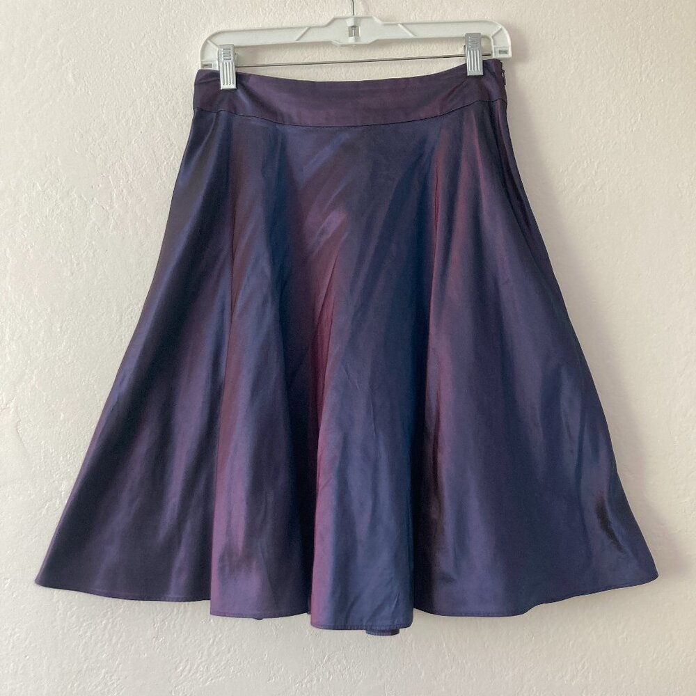 Banana Republic 100% Silk Purple Iridescent Skirt Whimsigoth Dark Romantic Y2K